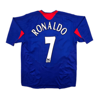 2005/06 Manchester United Away Football Shirt (L) Nike 7 Ronaldo - Football Finery - FF303518