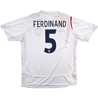 2005/07 England Home Football Shirt (XL) Umbro 5 Ferdinand (BNWTs) - Football Finery - FF304125