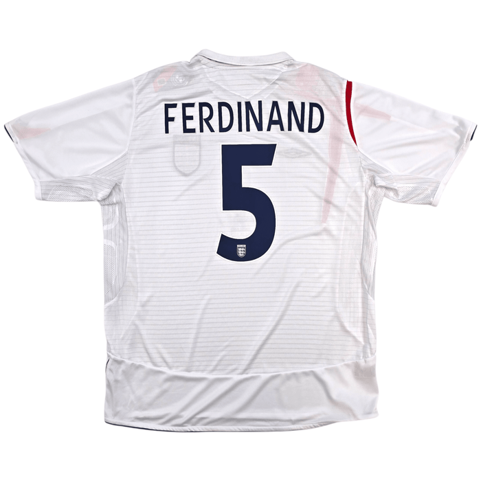 2005/07 England Home Football Shirt (XL) Umbro 5 Ferdinand (BNWTs) - Football Finery - FF304125