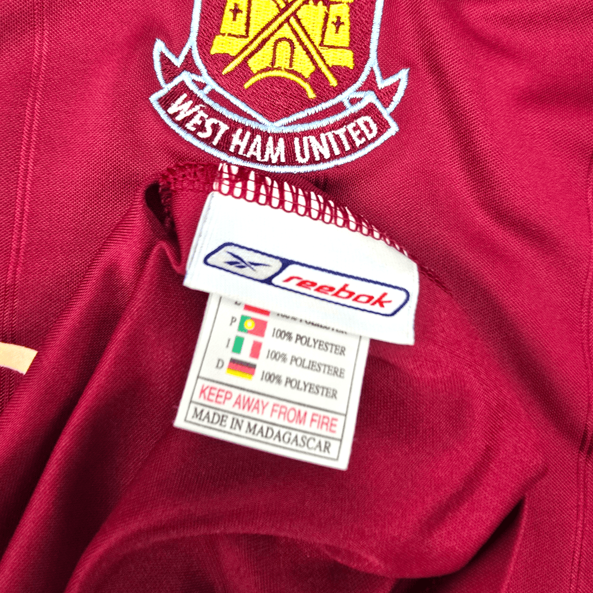 2005/07 West Ham United Home Football Shirt (XL) Reebok 32 Tevez - Football Finery - FF301522