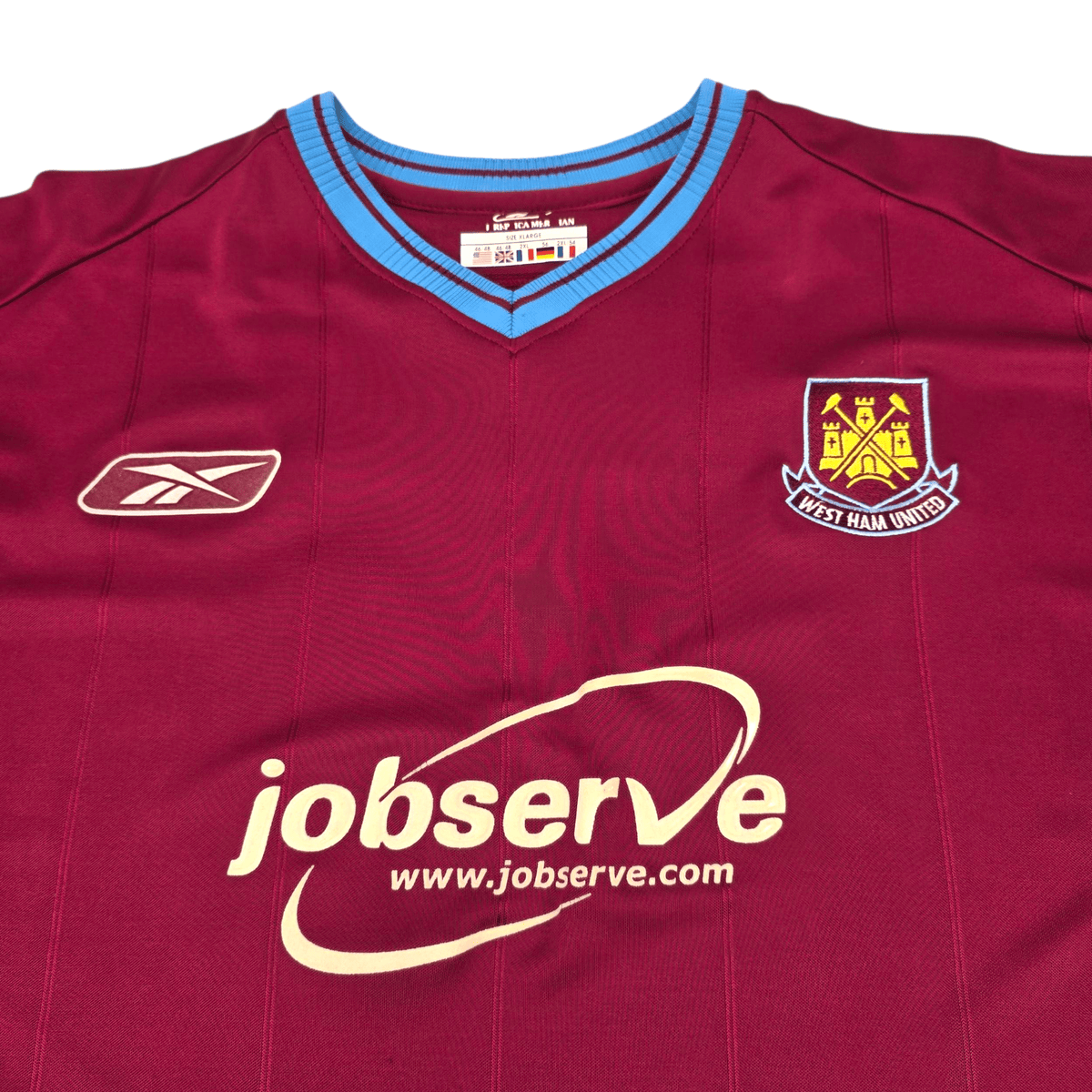 2005/07 West Ham United Home Football Shirt (XL) Reebok 32 Tevez - Football Finery - FF301522