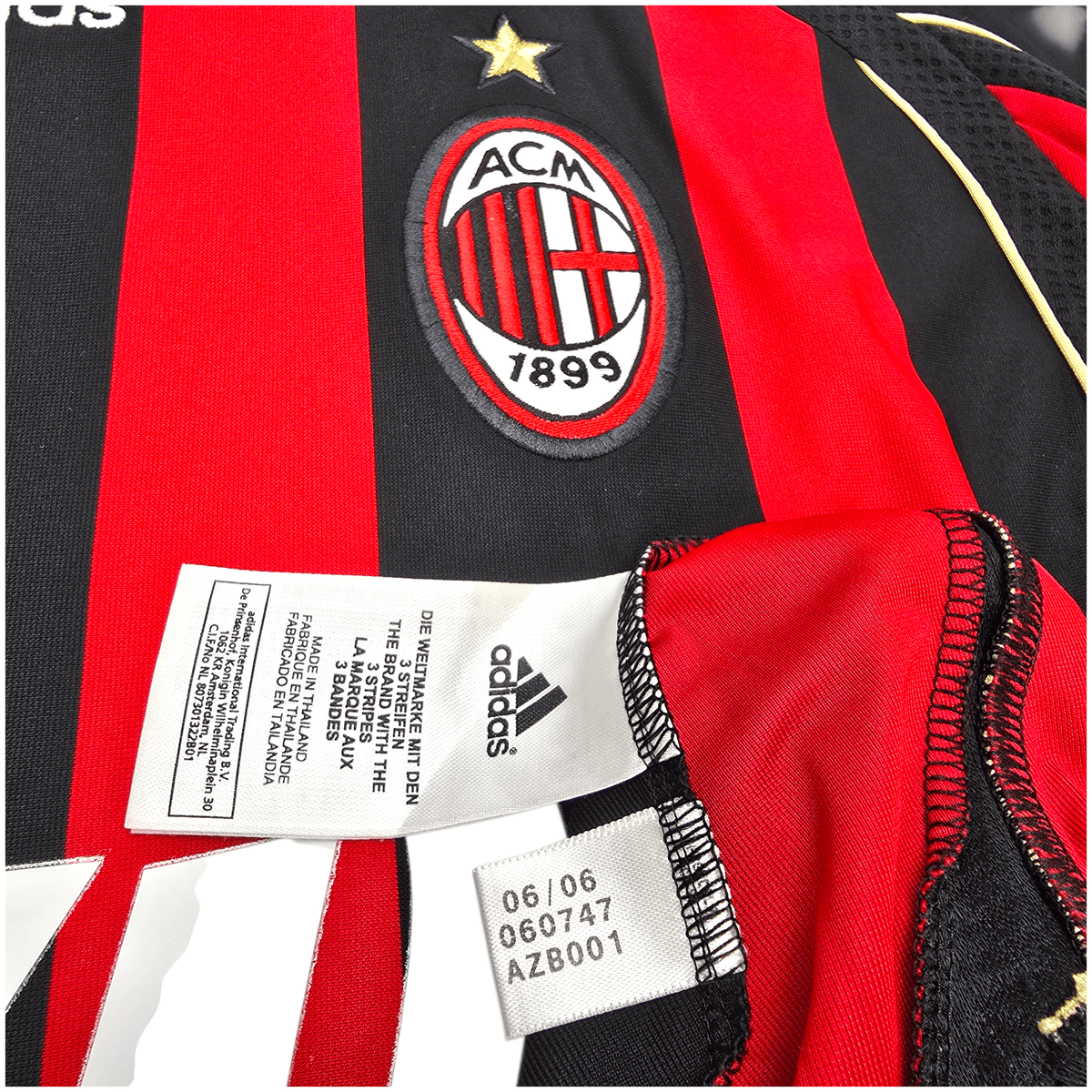2006/07 AC Milan Home Football Shirt (L) Adidas 99 Ronaldo - Football Finery - FF303186