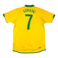 2006/07 Brazil Home Football Shirt (M) Nike 7 Adriano - Football Finery - FF301592