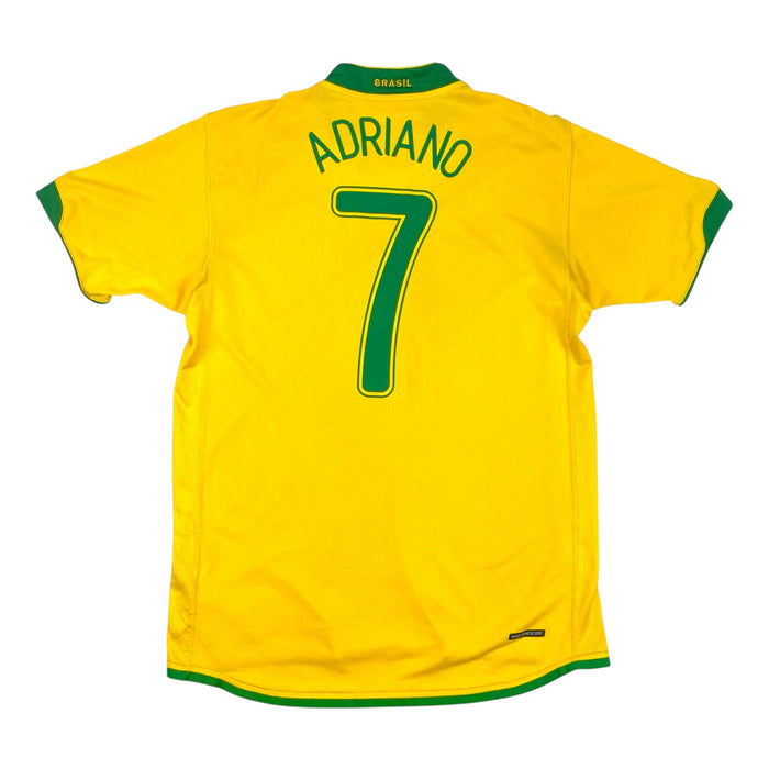 2006/07 Brazil Home Football Shirt (M) Nike 7 Adriano - Football Finery - FF301592