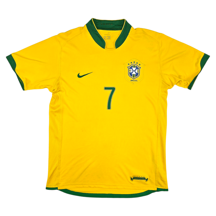 2006/07 Brazil Home Football Shirt (M) Nike 7 Adriano - Football Finery - FF301592