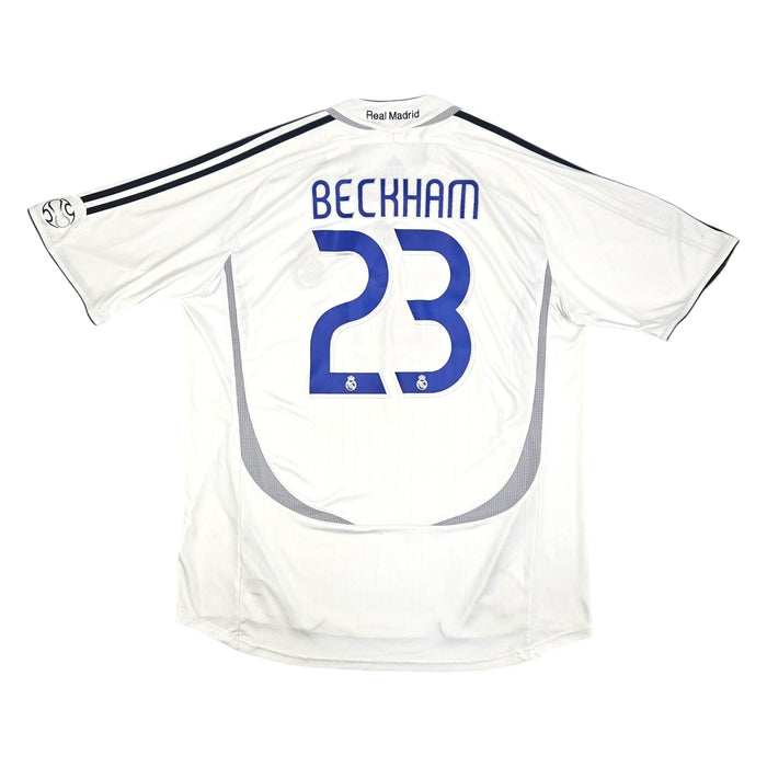 2006/07 Real Madrid Home Football Shirt (XL) Adidas #23 Beckham - Football Finery - FF204513