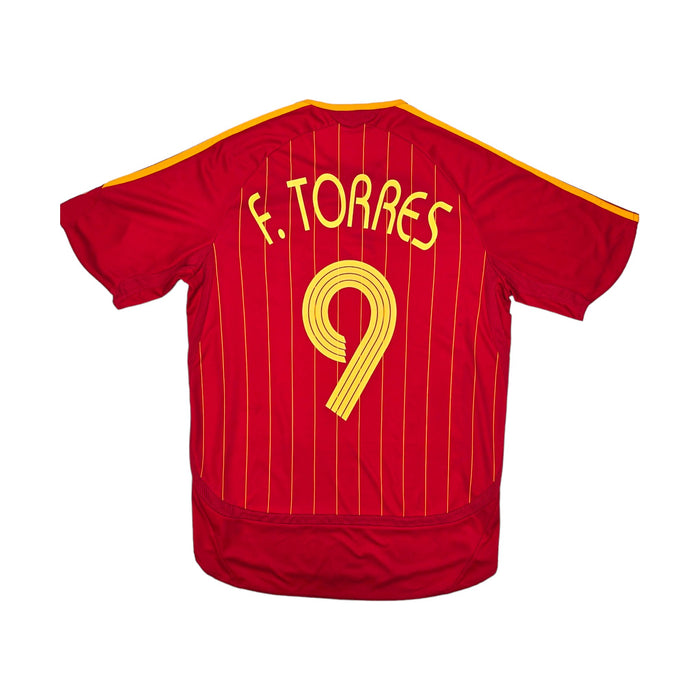 2006/07 Spain Home Football Shirt (M) Adidas #9 Torres - Football Finery - FF203875