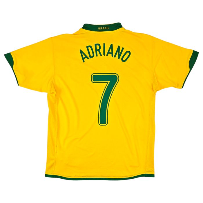 2006/08 Brazil Home Football Shirt (M) Nike #7 Adriano - Football Finery - FF204512