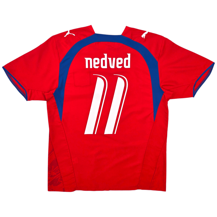 2006/08 Czech Republic Home Football Shirt (M) Puma 11 Nedved - Football Finery - FF304582