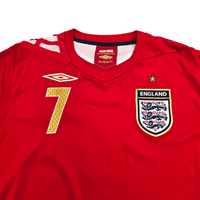 2006/08 England Away Football Shirt (L) Umbro 7 Beckham - Football Finery - FF302126