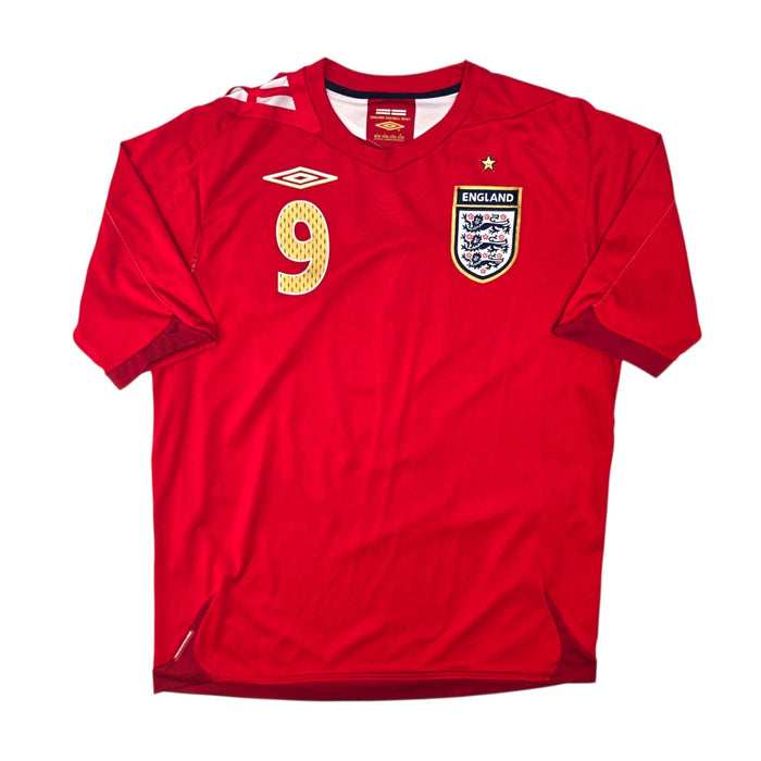 2006/08 England Away Football Shirt (L) Umbro 9 Rooney - Football Finery - FF307746