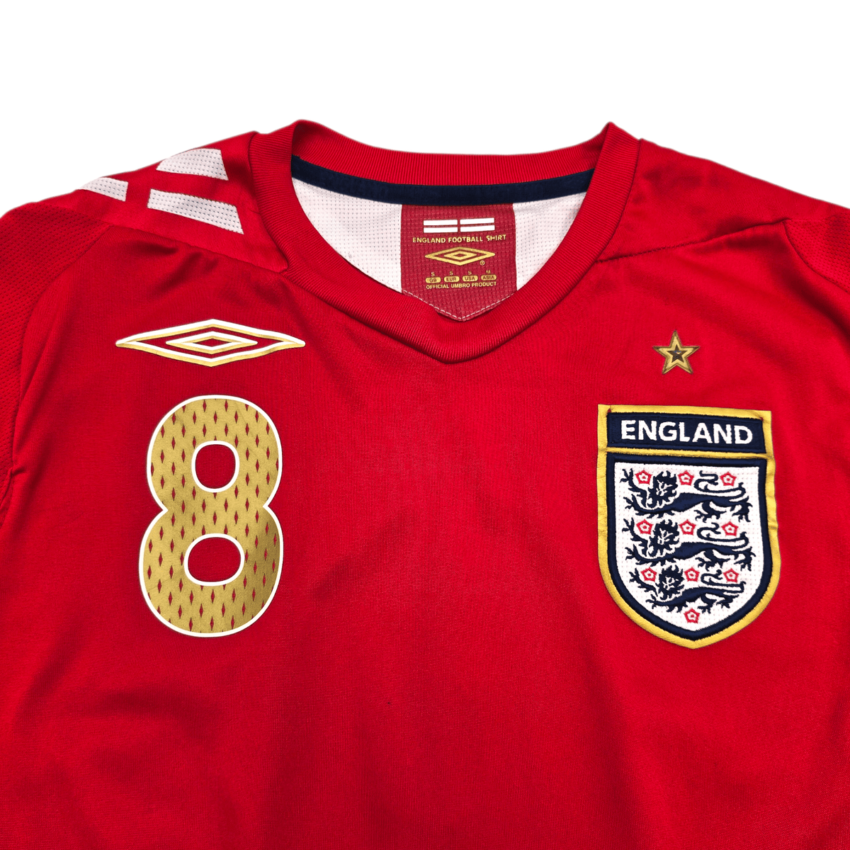 2006/08 England Away Football Shirt (S) Umbro 8 Lampard - Football Finery - FF304329