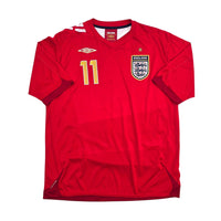 2006/08 England Away Football Shirt (XL) Umbro 11 J. Cole - Football Finery - FF305837