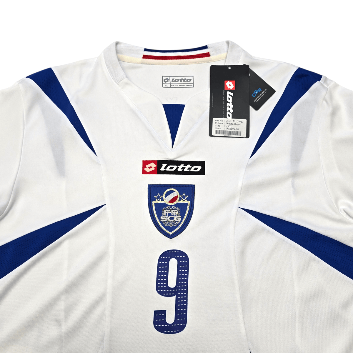 2006/08 Serbia & Montenegro Away Football Shirt (XL) Lotto 9 Milosevic (BNWTs) - Football Finery - FF304623