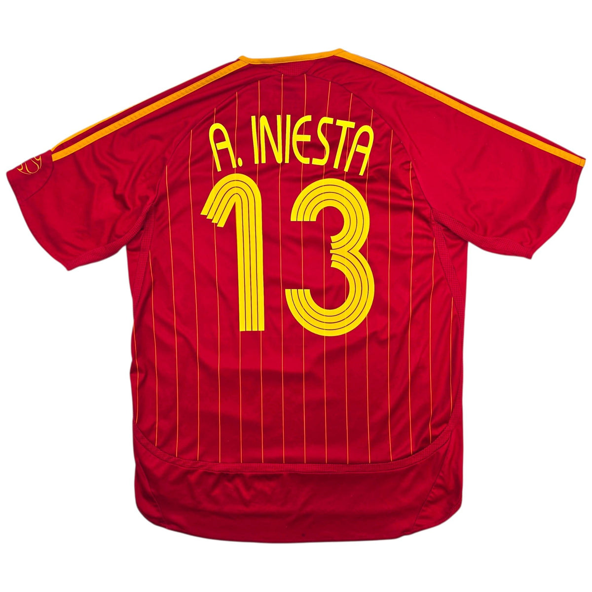 2006/08 Spain Home Football Shirt (L) Adidas 13 A. Iniesta - Football Finery - FF305220