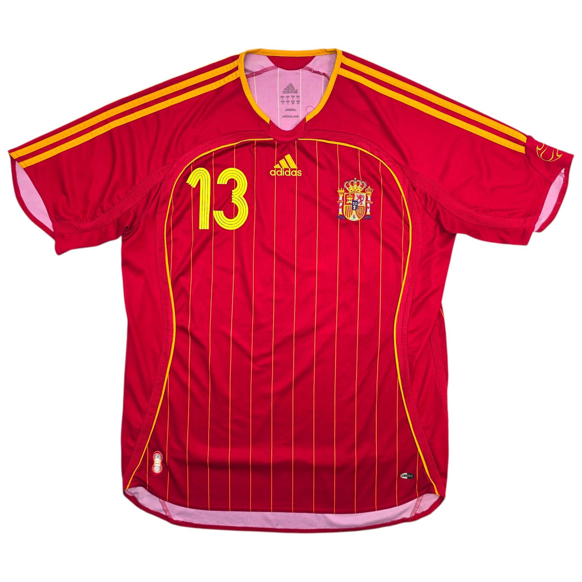 2006/08 Spain Home Football Shirt (L) Adidas 13 A. Iniesta - Football Finery - FF305220