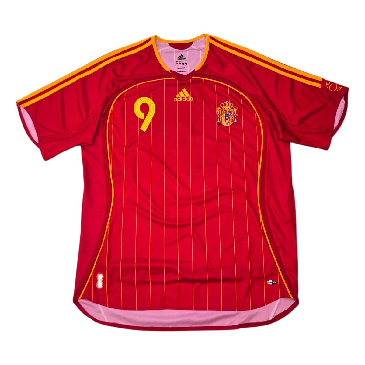 2006/08 Spain Home Football Shirt (L) Adidas 9 Torres - Football Finery - FF306056