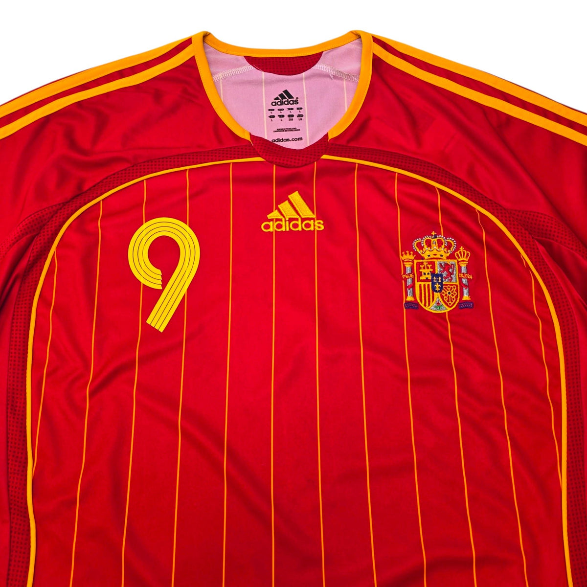 2006/08 Spain Home Football Shirt (L) Adidas 9 Torres - Football Finery - FF306056
