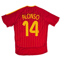 2006/08 Spain Home Football Shirt (M) Adidas 14 Alonso - Football Finery - FF301147