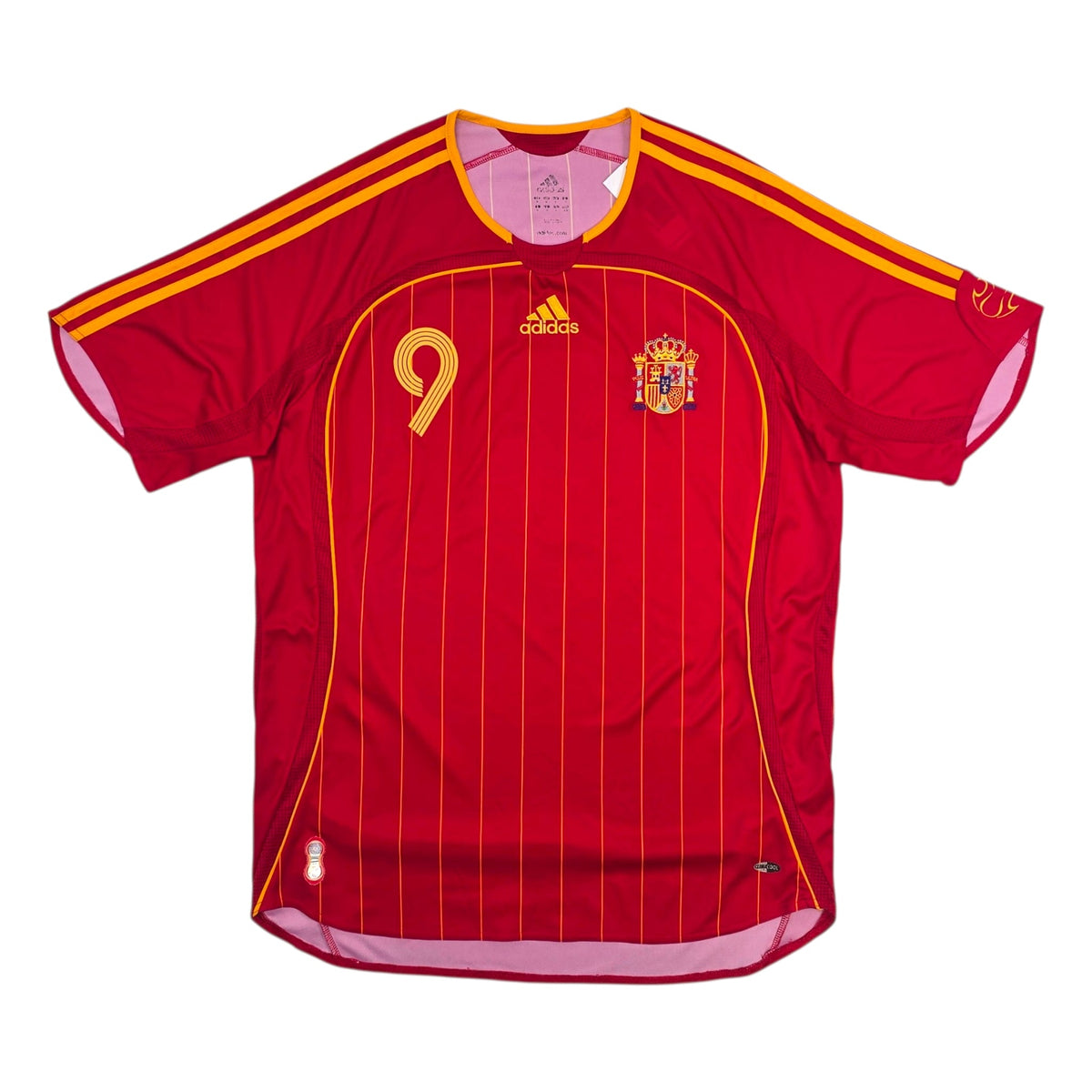 2006/08 Spain Home Football Shirt (M) Adidas 9 Torres - Football Finery - FF303924