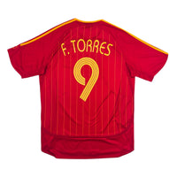 2006/08 Spain Home Football Shirt (M) Adidas 9 Torres - Football Finery - FF303924