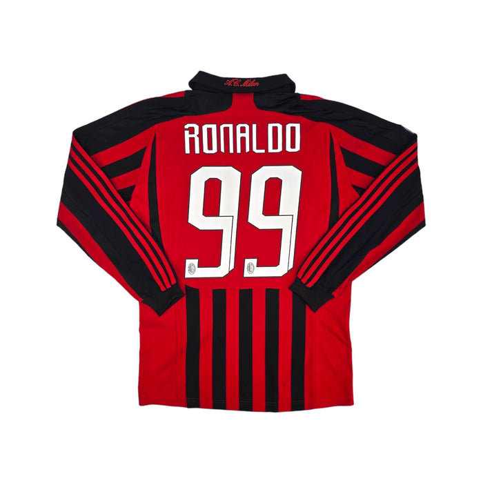 2007/08 AC Milan Home Football Shirt (M) Adidas #99 Ronaldo - Football Finery - FF204121