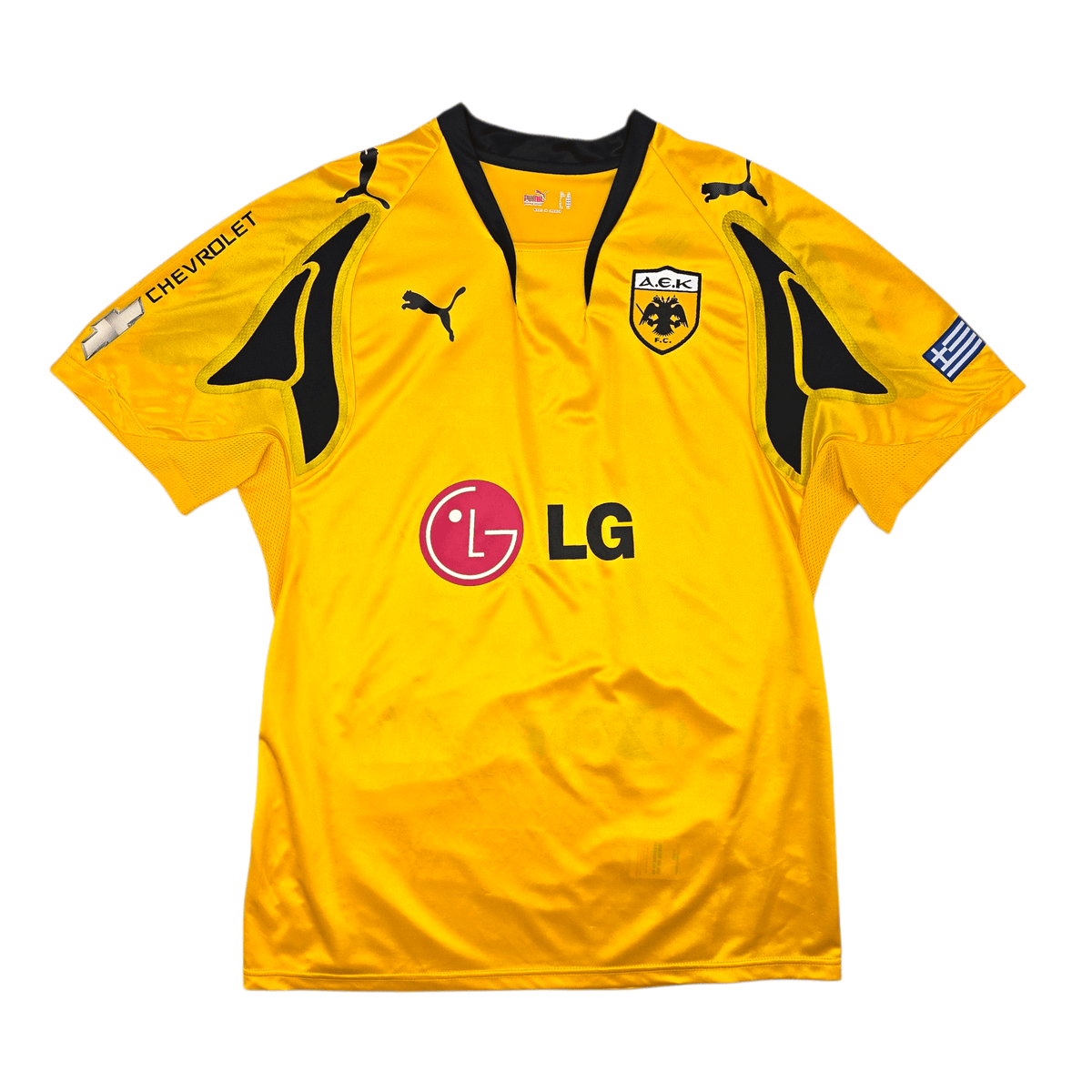 2007/08 AEK Athens Home Football Shirt (XL) Puma 10 Rivaldo - Football Finery - FF301767