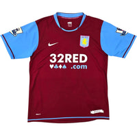 2007/08 Aston Villa Home Football Shirt (M) Nike 6 Barry - Football Finery - FF307452