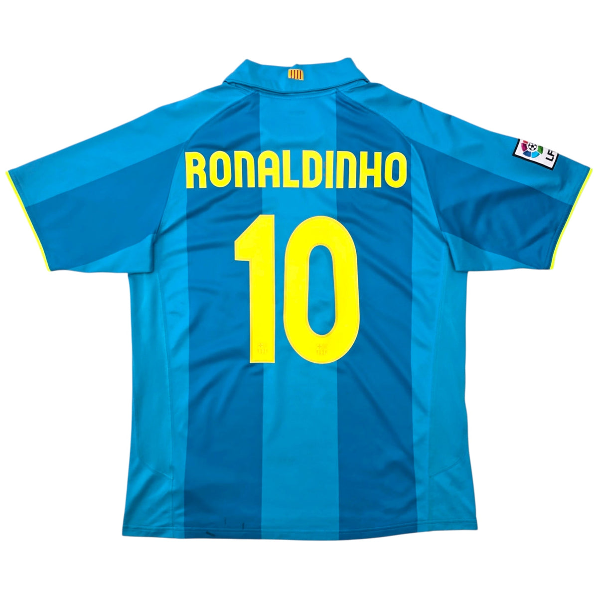 2007/08 Barcelona Away Football Shirt (L) Nike 10 Ronaldinho - Football Finery - FF306005