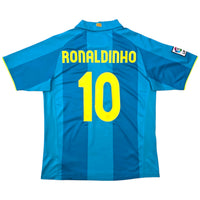 2007/08 Barcelona Away Football Shirt (L) Nike 10 Ronaldinho - Football Finery - FF306005