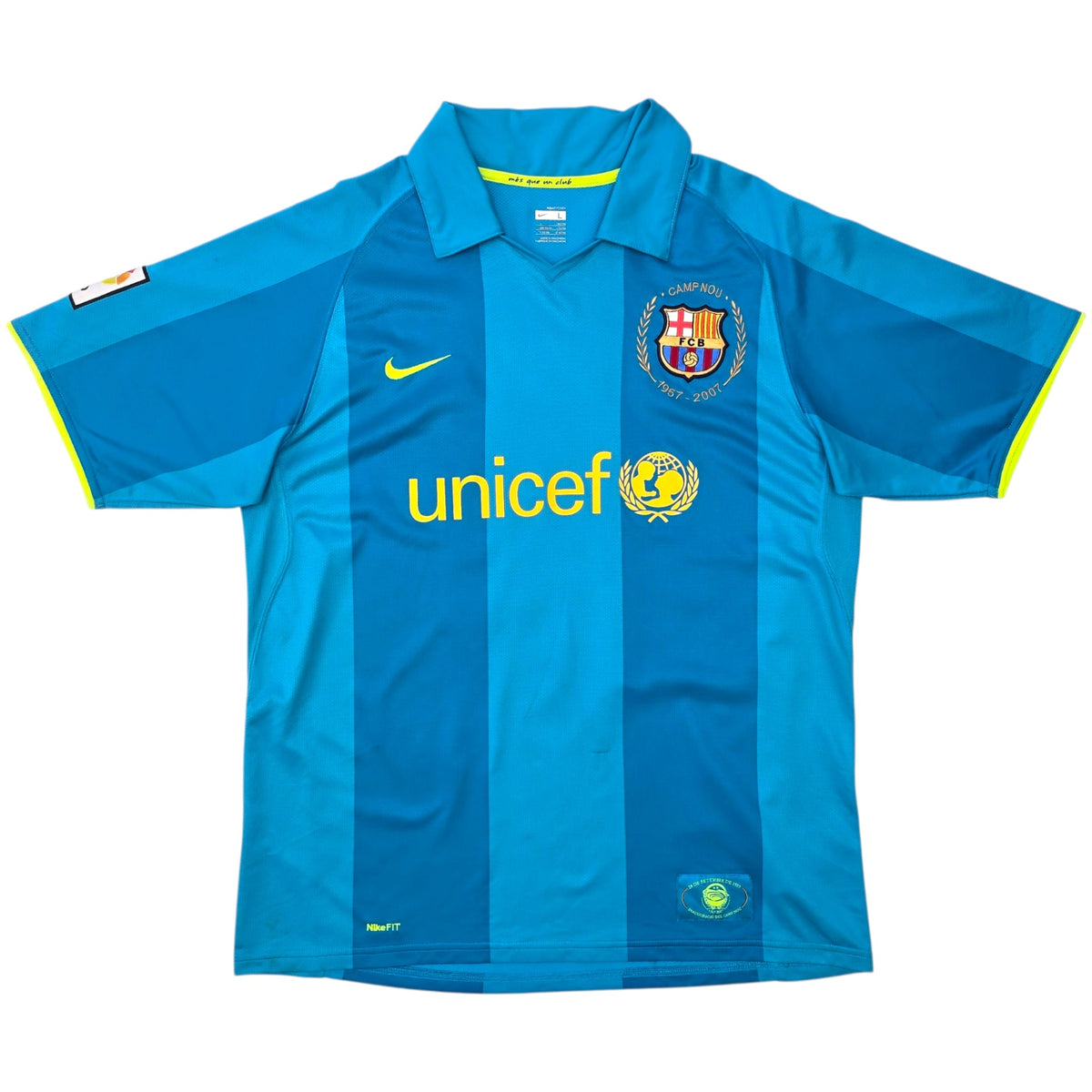 2007/08 Barcelona Away Football Shirt (L) Nike 10 Ronaldinho - Football Finery - FF306005