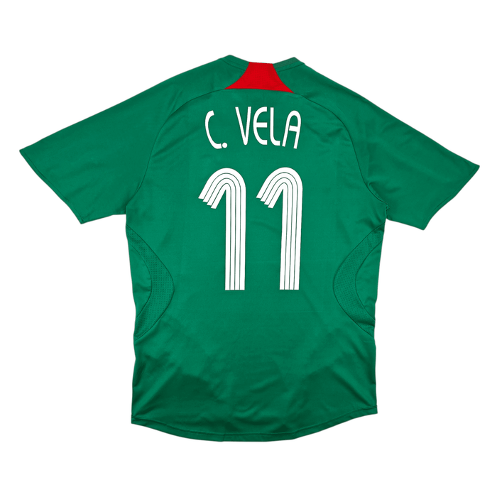 2007/08 Mexico Home Football Shirt (M) Adidas 11 C.Vela - Football Finery - FF301447