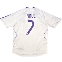 2007/08 Real Madrid Home Football Shirt (L) Adidas 7 Raul - Football Finery - FF303906