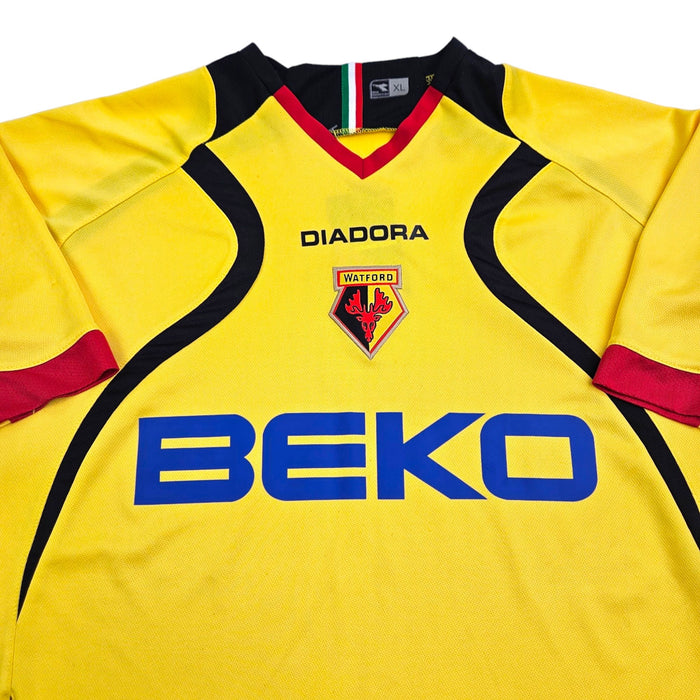2007/08 Watford Home Football Shirt (XL) Diadora - Football Finery - FF203458