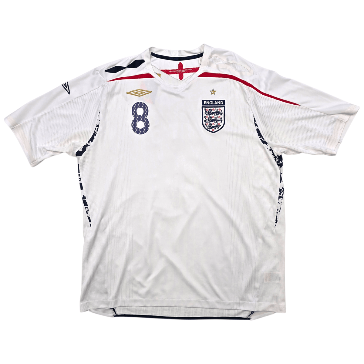 2007/09 England Home Football Shirt (2XL) Umbro 8 Lampard - Football Finery - FF303465
