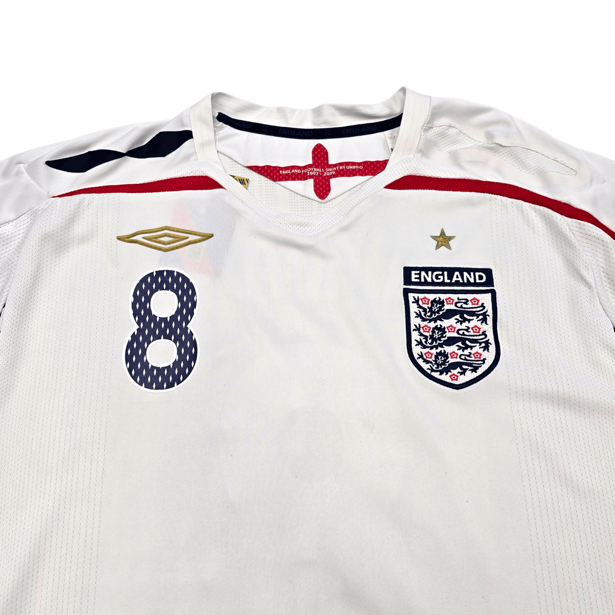 2007/09 England Home Football Shirt (2XL) Umbro 8 Lampard - Football Finery - FF303465