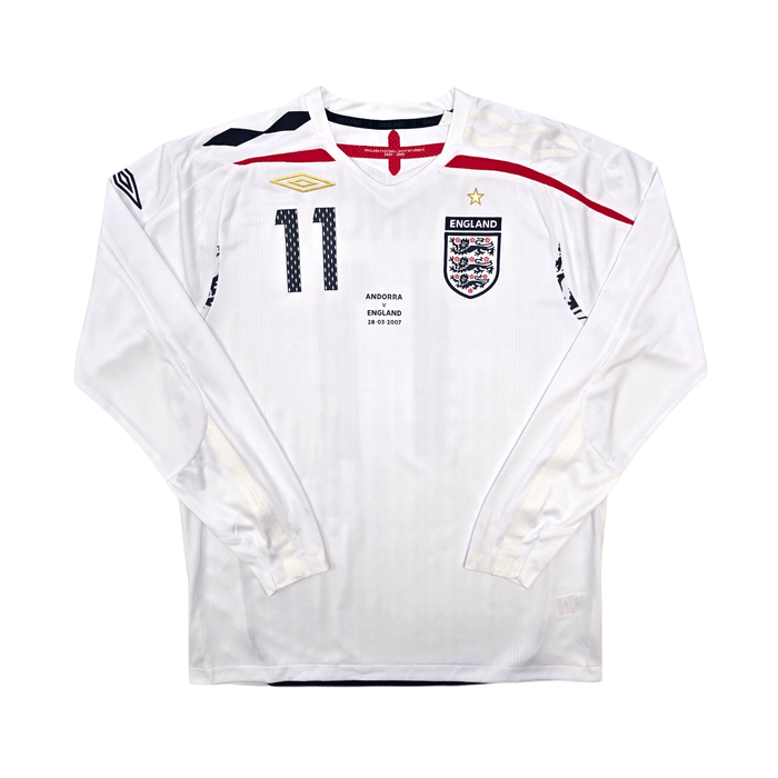 2007/09 England Home Football Shirt (L) Umbro 11 Lennon - Football Finery - FF304130