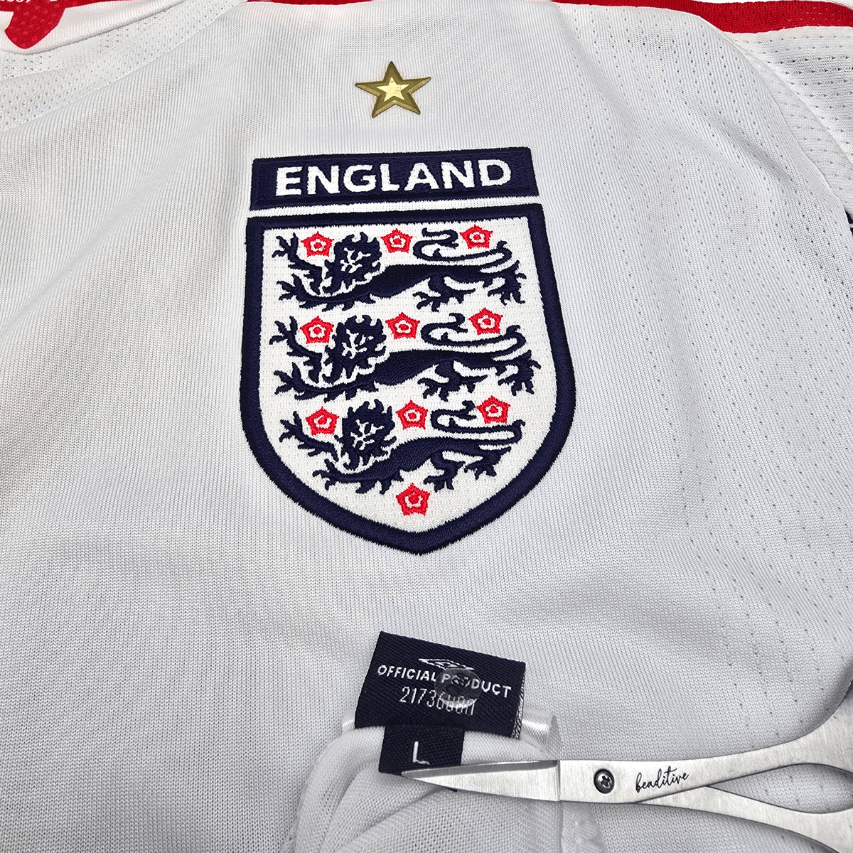 2007/09 England Home Football Shirt (L) Umbro 11 Lennon - Football Finery - FF304130