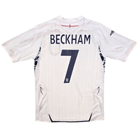 2007/09 England Home Football Shirt (S) Umbro 7 Beckham - Football Finery - FF302499