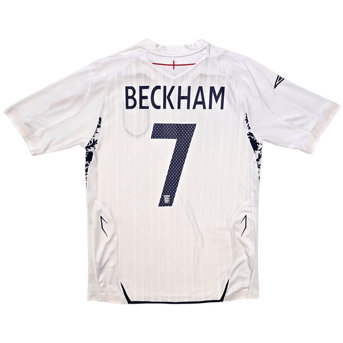 2007/09 England Home Football Shirt (S) Umbro 7 Beckham - Football Finery - FF302499