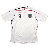 2007/09 England Home Football Shirt (XL) Umbro 9 Rooney - Football Finery - FF303265