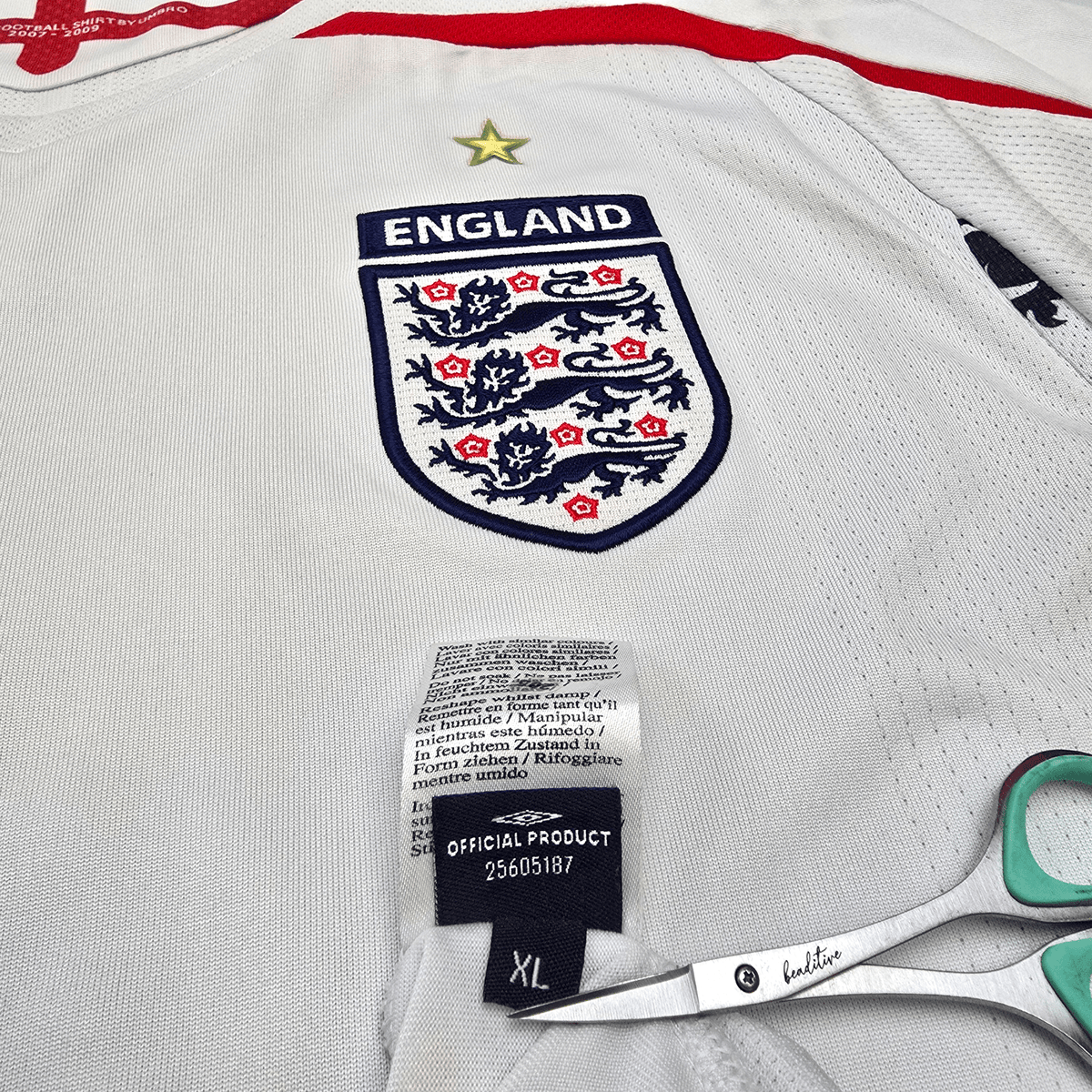 2007/09 England Home Football Shirt (XL) Umbro 9 Rooney - Football Finery - FF303466