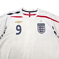 2007/09 England Home Football Shirt (XL) Umbro 9 Rooney - Football Finery - FF303466