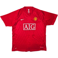 2007/09 Manchester United Home Football Shirt (XL) Nike 17 Nani - Football Finery - FF305049