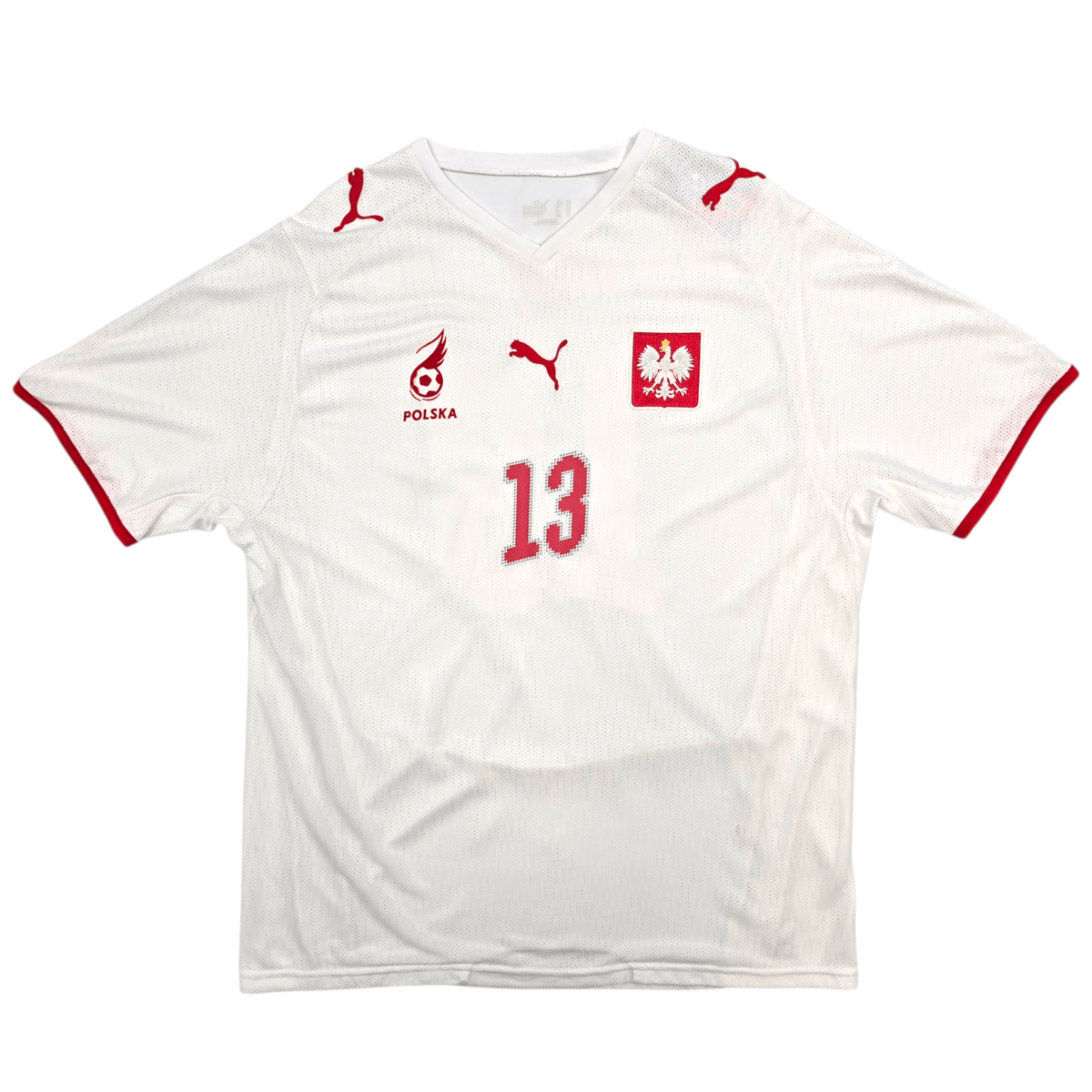 2007/09 Poland Home Football Shirt (L) Puma 13 Lewandowski - Football Finery - FF303037