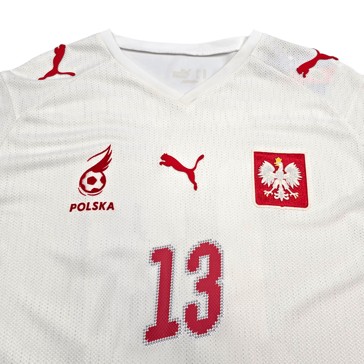 2007/09 Poland Home Football Shirt (L) Puma 13 Lewandowski - Football Finery - FF303037