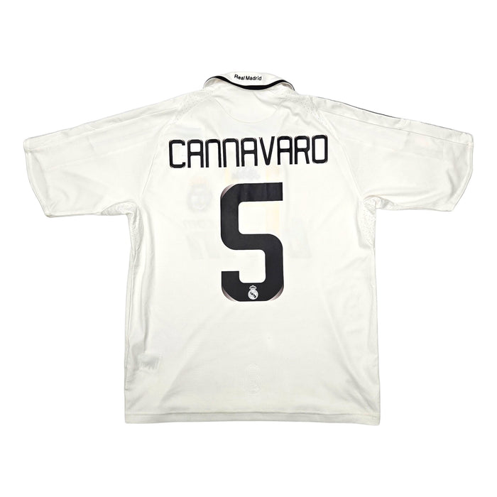2008/09 Real Madrid Home Football Shirt (S) Adidas #5 Cannavaro - Football Finery - FF203794