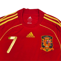 2008/10 Spain Home Football Shirt (L) Adidas 7 Villa - Football Finery - FF301512