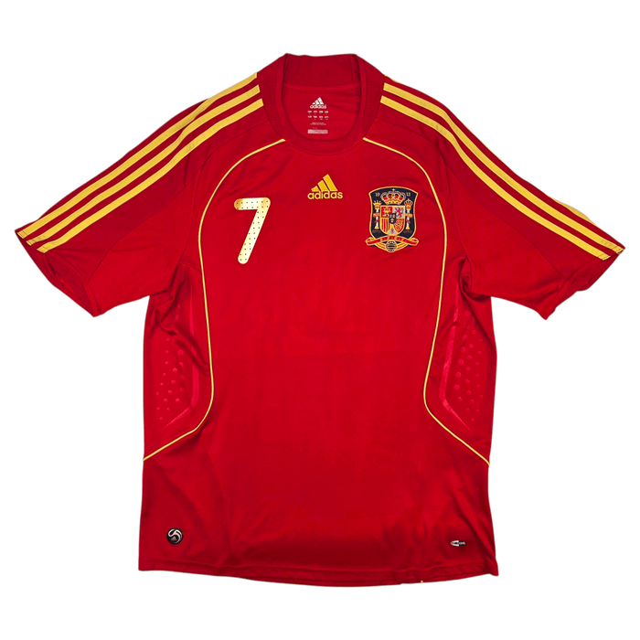 2008/10 Spain Home Football Shirt (L) Adidas 7 Villa - Football Finery - FF301512