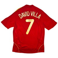 2008/10 Spain Home Football Shirt (L) Adidas 7 Villa - Football Finery - FF301512